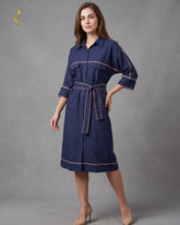 Navy Blue kimono style midi dress