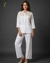 White Swiss linen co-ord set