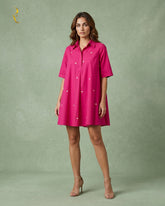 Barbie pink cotton short dress