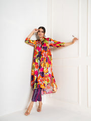 Floral Rangoli kurti pant set