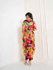 Floral Rangoli kurti pant set