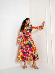 Floral Rangoli midi dress