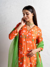 Kurti Pant Set with Dupatta - Kesariya