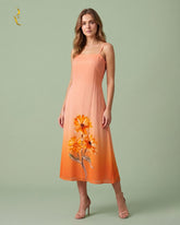 peach orange ombré midi
