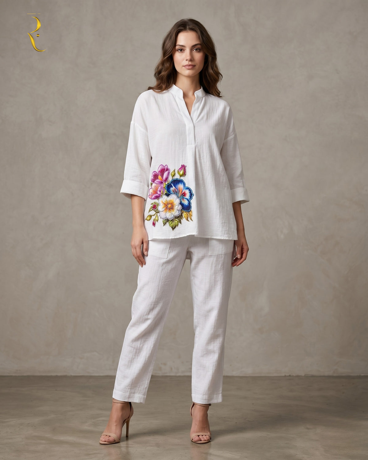 White Swiss linen co-ord set