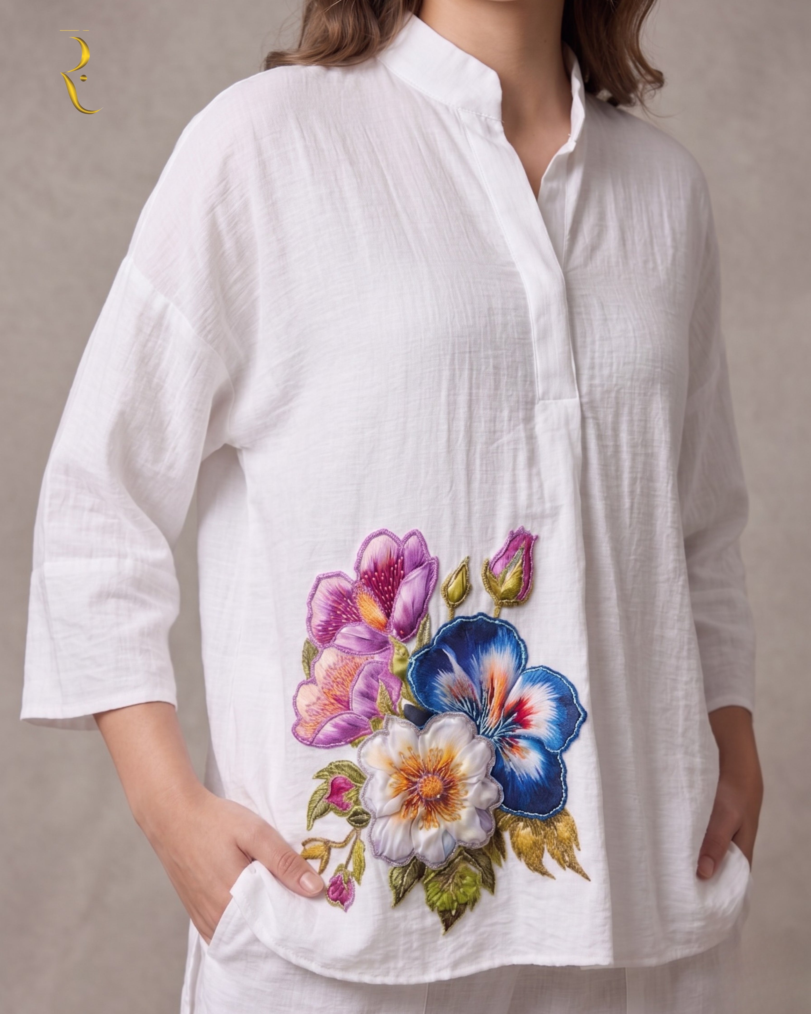 White Swiss linen co-ord set