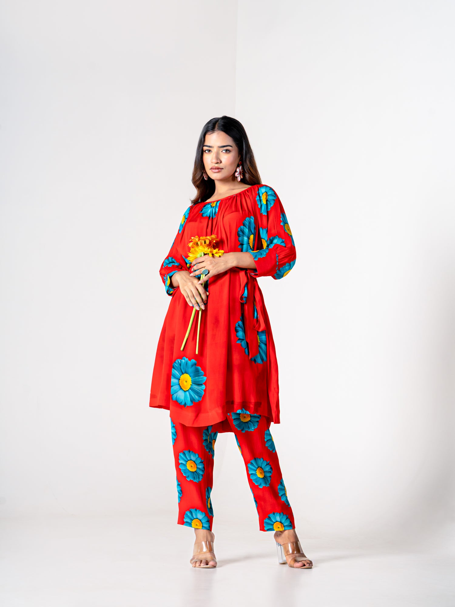 Vibrant Red tunic Kurti (Only Top)