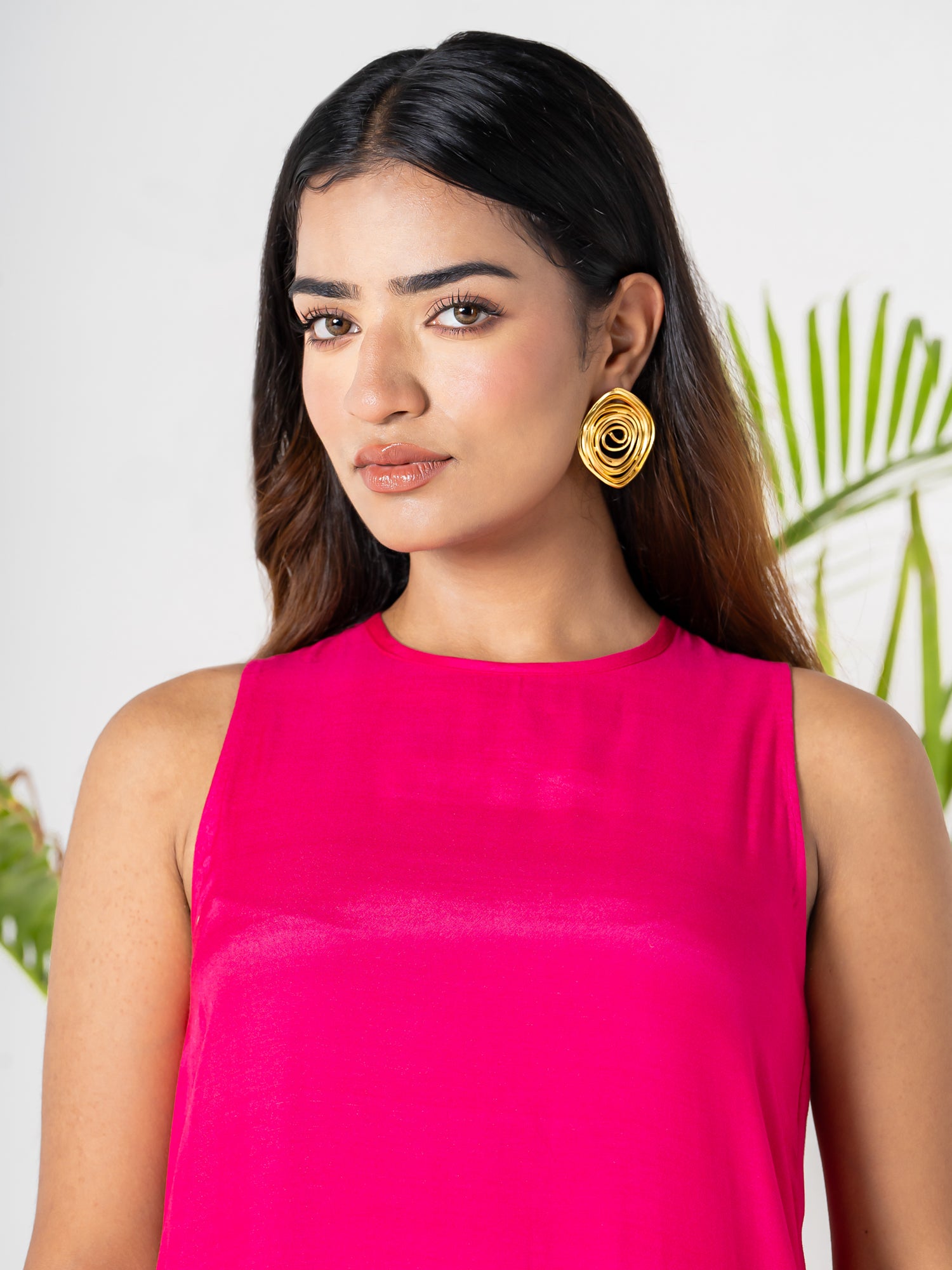 Hot Pink Poppies Field Midi Dress