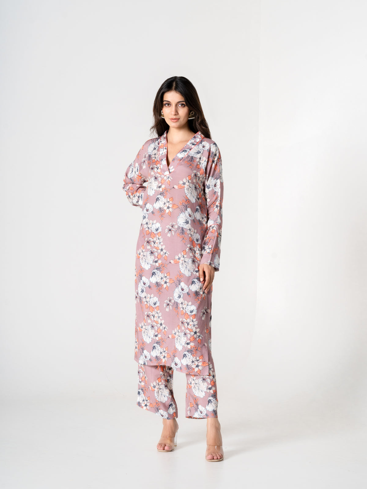 Blush Pink Kurti Pant Set