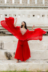 Dilruba red indowestern dress