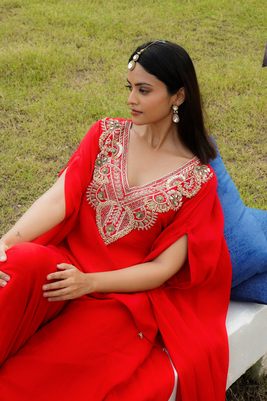 Dilruba red indowestern dress